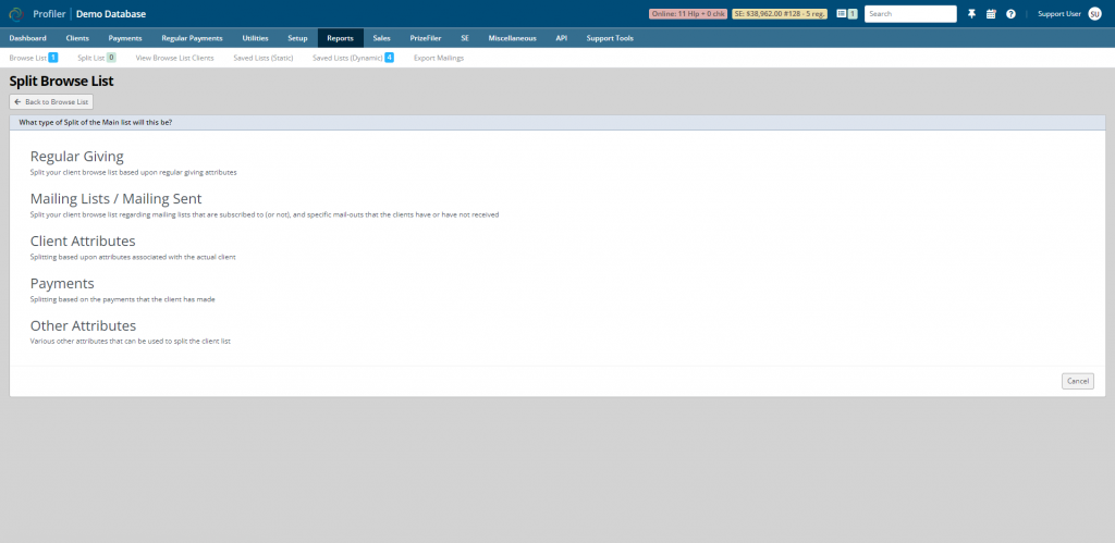 Browse List screenshot