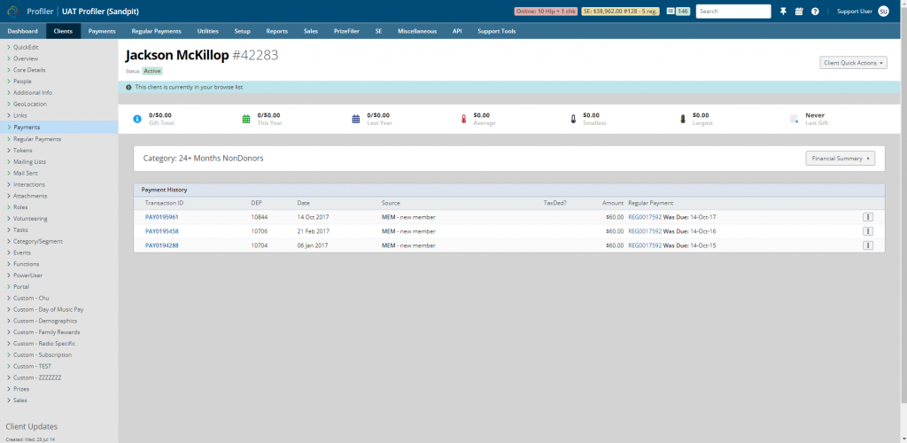Payments screenshot