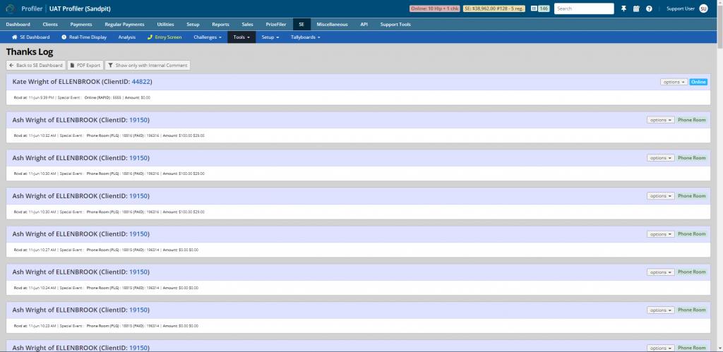 Thanker screenshot