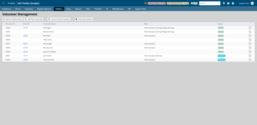 Roles screenshot