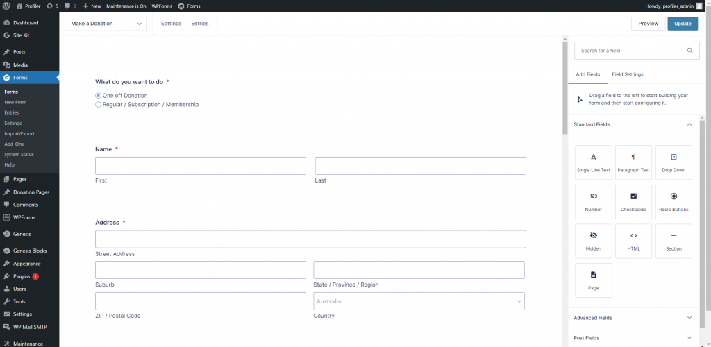 API access screenshot
